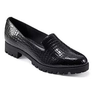Easy Spirit‎ Women's Geneva Casual Shoe Black Croco Patent Leather Size 8.5 Wide